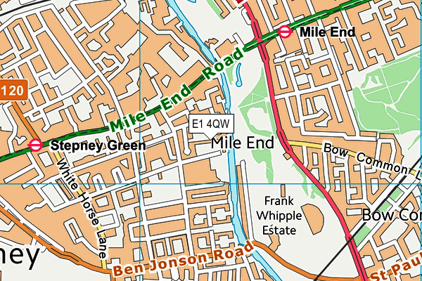 E1 4QW map - OS VectorMap District (Ordnance Survey)