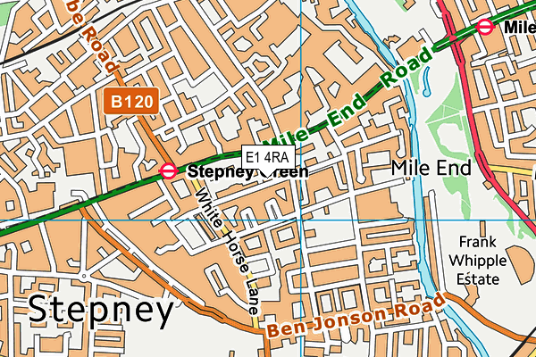 E1 4RA map - OS VectorMap District (Ordnance Survey)