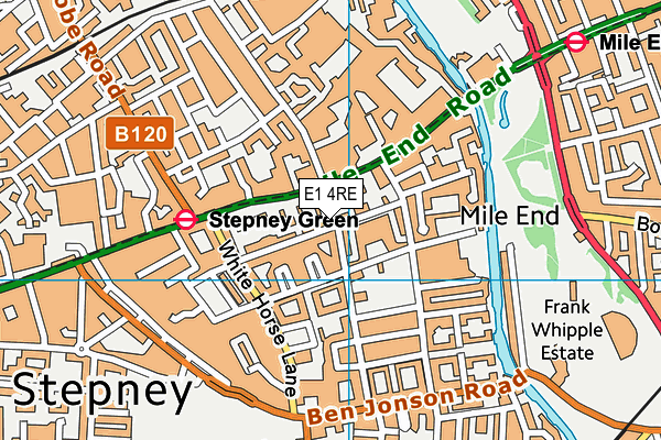 E1 4RE map - OS VectorMap District (Ordnance Survey)