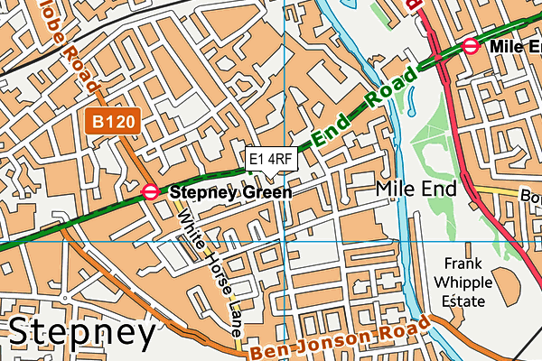 E1 4RF map - OS VectorMap District (Ordnance Survey)
