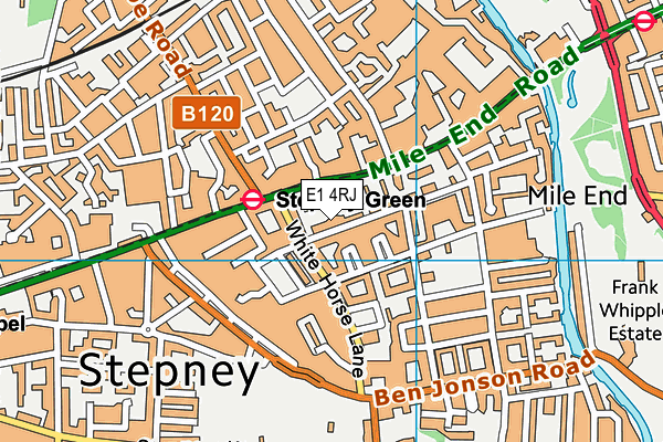 E1 4RJ map - OS VectorMap District (Ordnance Survey)