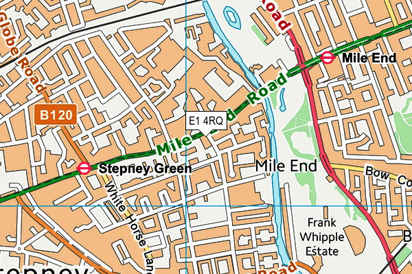 E1 4RQ map - OS VectorMap District (Ordnance Survey)