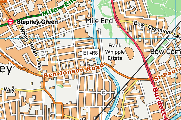 E1 4RS map - OS VectorMap District (Ordnance Survey)