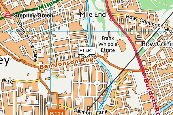 E1 4RT map - OS VectorMap District (Ordnance Survey)