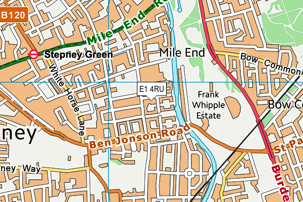 E1 4RU map - OS VectorMap District (Ordnance Survey)