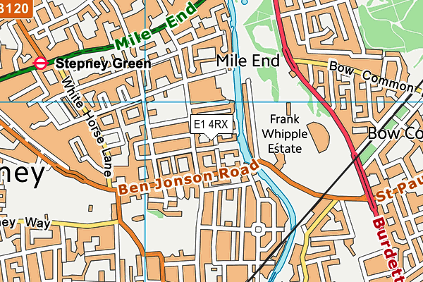 E1 4RX map - OS VectorMap District (Ordnance Survey)