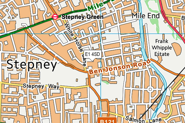 Mulberry Stepney Green Maths Computing And Science College map (E1 4SD) - OS VectorMap District (Ordnance Survey)