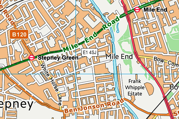 E1 4SJ map - OS VectorMap District (Ordnance Survey)