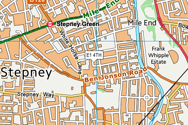 E1 4TH map - OS VectorMap District (Ordnance Survey)
