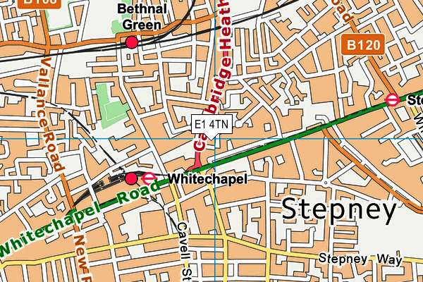 E1 4TN map - OS VectorMap District (Ordnance Survey)
