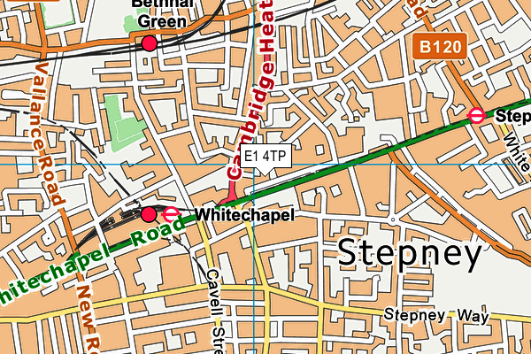 E1 4TP map - OS VectorMap District (Ordnance Survey)