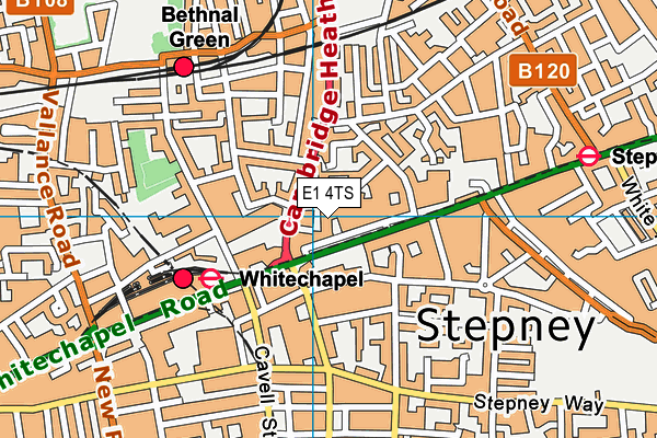 E1 4TS map - OS VectorMap District (Ordnance Survey)