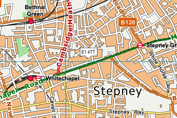 E1 4TT map - OS VectorMap District (Ordnance Survey)