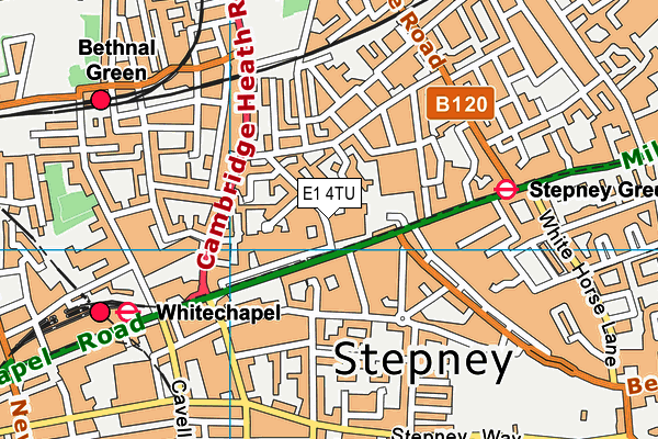 E1 4TU map - OS VectorMap District (Ordnance Survey)