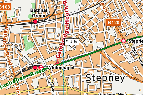 E1 4UA map - OS VectorMap District (Ordnance Survey)