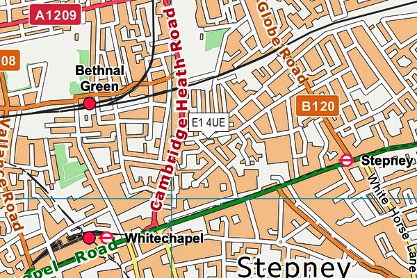 E1 4UE map - OS VectorMap District (Ordnance Survey)