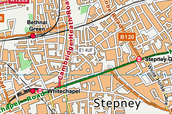 E1 4UF map - OS VectorMap District (Ordnance Survey)