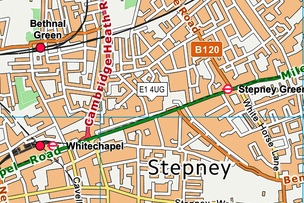 E1 4UG map - OS VectorMap District (Ordnance Survey)