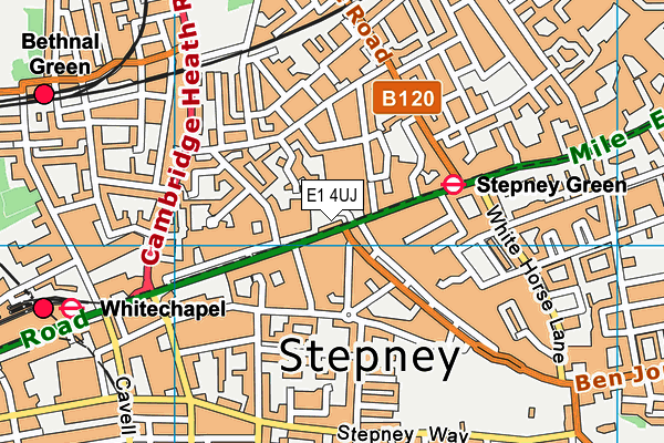 The Gym Group (London Stepney Green) map (E1 4UJ) - OS VectorMap District (Ordnance Survey)