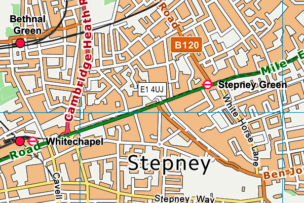 E1 4UJ map - OS VectorMap District (Ordnance Survey)