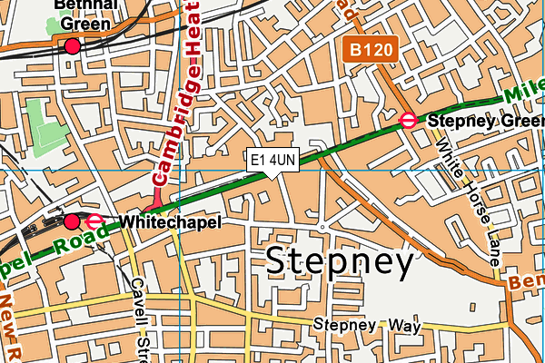 E1 4UN map - OS VectorMap District (Ordnance Survey)