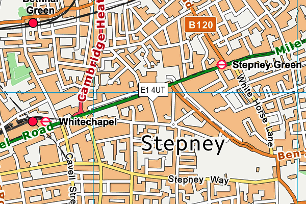 E1 4UT map - OS VectorMap District (Ordnance Survey)