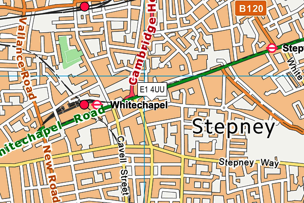 E1 4UU map - OS VectorMap District (Ordnance Survey)