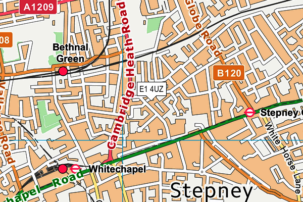 E1 4UZ map - OS VectorMap District (Ordnance Survey)