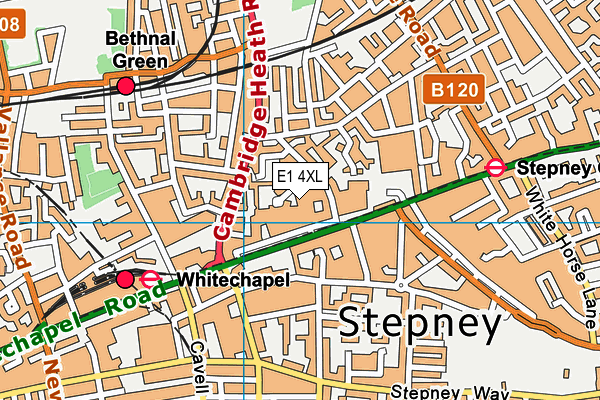 E1 4XL map - OS VectorMap District (Ordnance Survey)