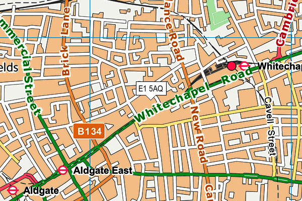 E1 5AQ map - OS VectorMap District (Ordnance Survey)