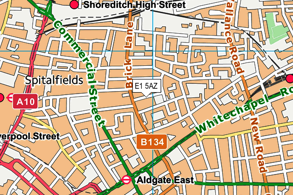 E1 5AZ map - OS VectorMap District (Ordnance Survey)