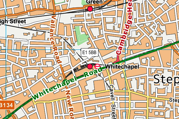 E1 5BB map - OS VectorMap District (Ordnance Survey)