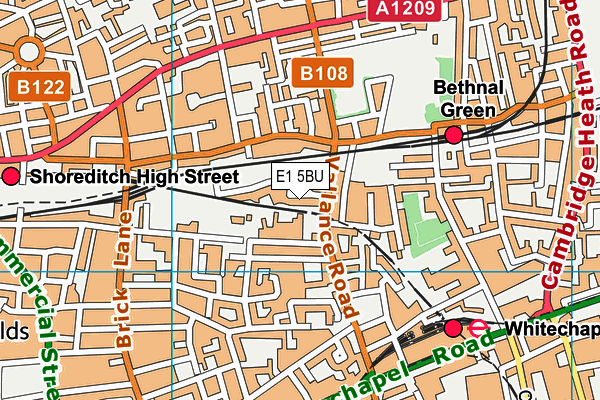 E1 5BU map - OS VectorMap District (Ordnance Survey)