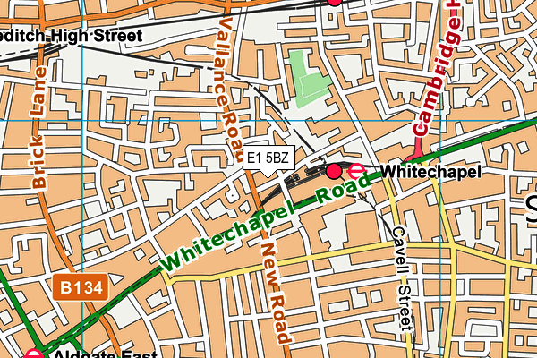 E1 5BZ map - OS VectorMap District (Ordnance Survey)