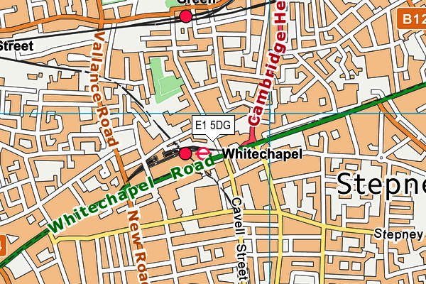 E1 5DG map - OS VectorMap District (Ordnance Survey)