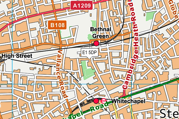 E1 5DP map - OS VectorMap District (Ordnance Survey)