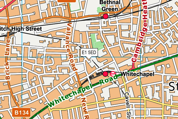 E1 5ED map - OS VectorMap District (Ordnance Survey)