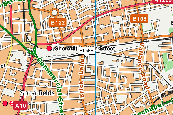 E1 5ER map - OS VectorMap District (Ordnance Survey)