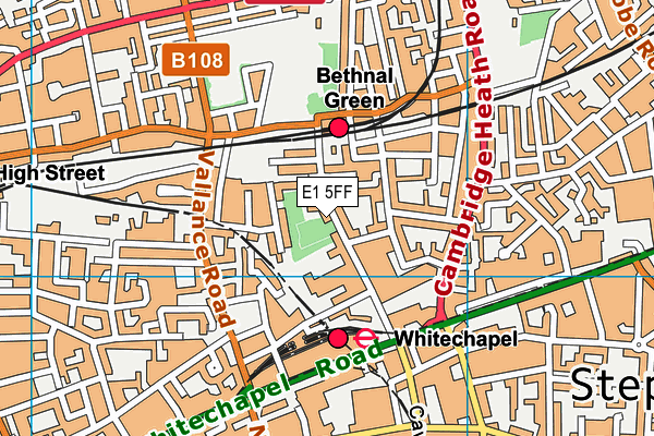 E1 5FF map - OS VectorMap District (Ordnance Survey)