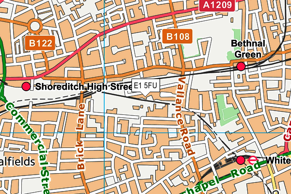 E1 5FU map - OS VectorMap District (Ordnance Survey)