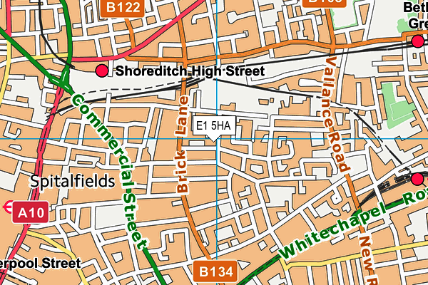 E1 5HA map - OS VectorMap District (Ordnance Survey)