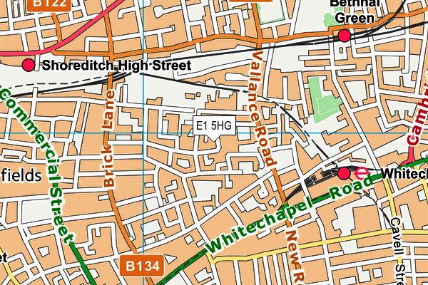 E1 5HG map - OS VectorMap District (Ordnance Survey)