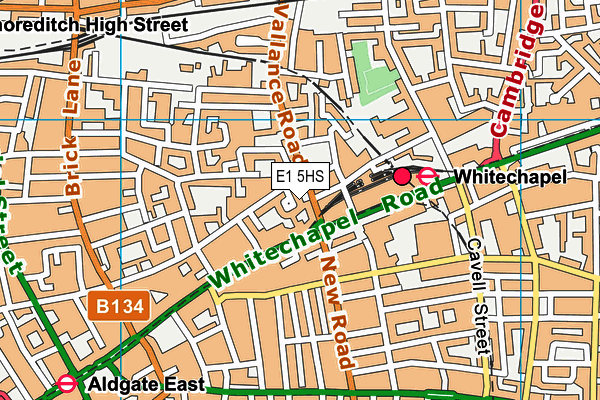 E1 5HS map - OS VectorMap District (Ordnance Survey)