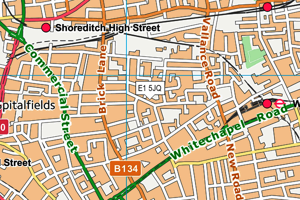 E1 5JQ map - OS VectorMap District (Ordnance Survey)