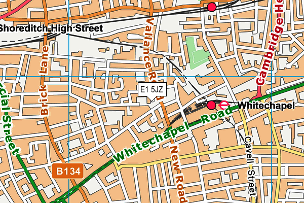 E1 5JZ map - OS VectorMap District (Ordnance Survey)