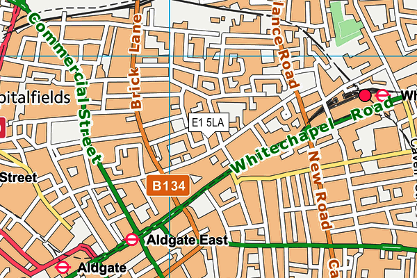 E1 5LA map - OS VectorMap District (Ordnance Survey)