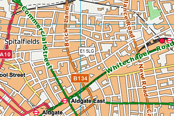 E1 5LG map - OS VectorMap District (Ordnance Survey)