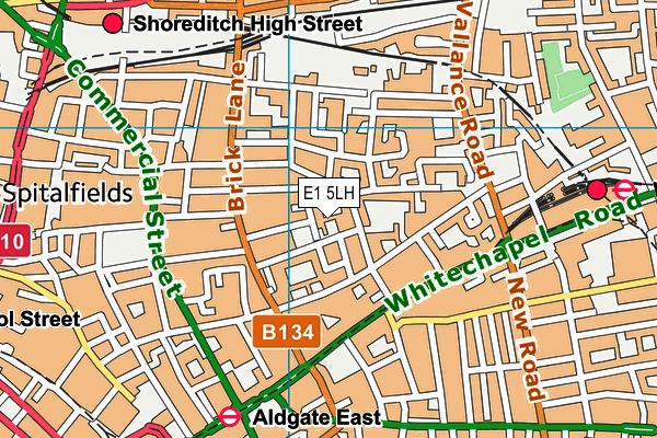 E1 5LH map - OS VectorMap District (Ordnance Survey)