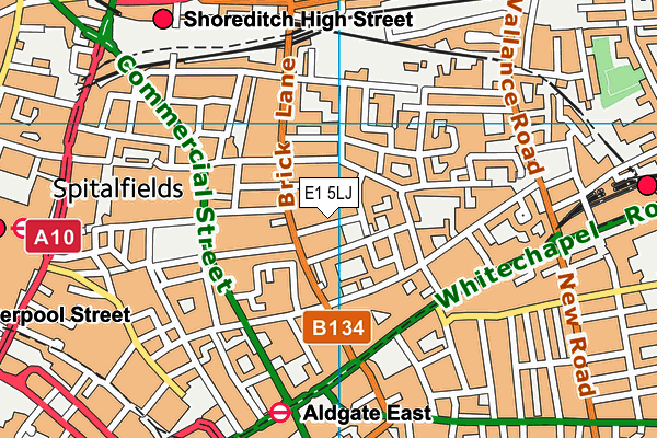 E1 5LJ map - OS VectorMap District (Ordnance Survey)