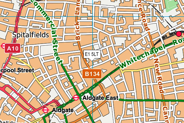 E1 5LT map - OS VectorMap District (Ordnance Survey)